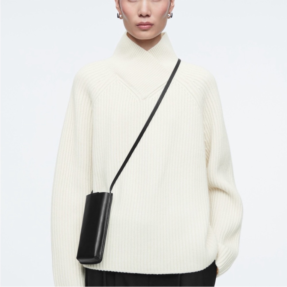 COS leather crossbody phone purse